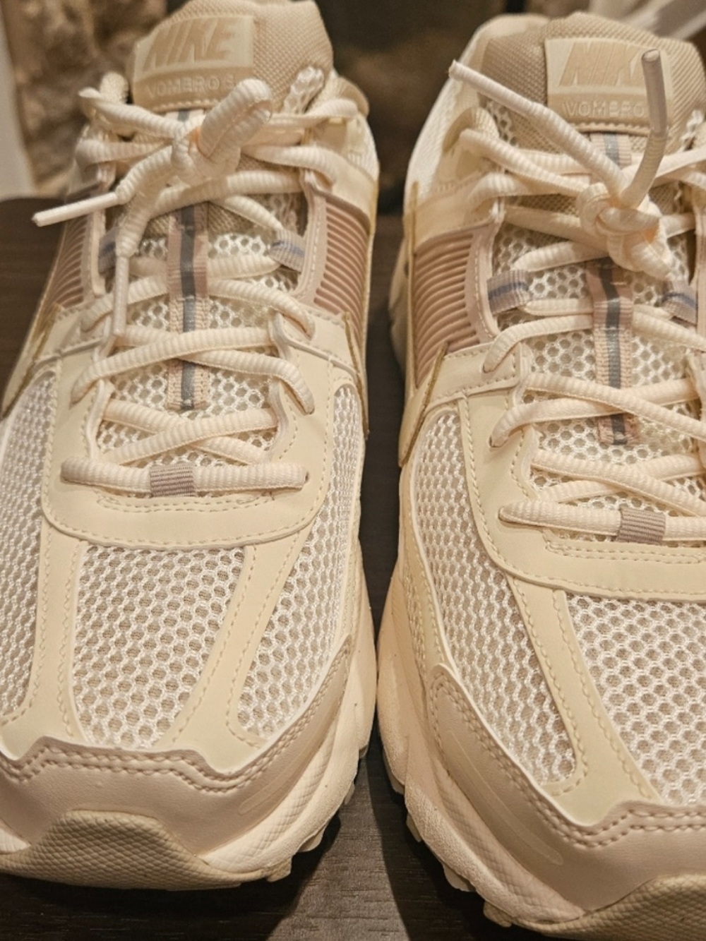 Nike Cream/Tan Zoom Vomero 5 Athletic Sneakers
